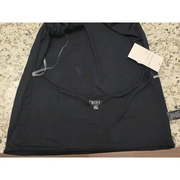 BLENCA Halter Cowl Neck Open Back Stretch Top Black Size L - Picture 4 of 5